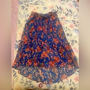 J. Crew Floral High-Low Midi Skirt with Liberty print
